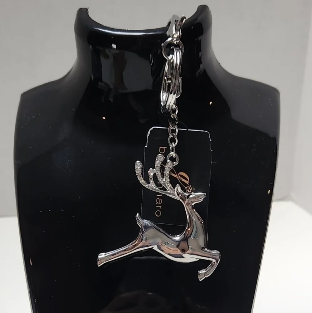 g by Gennaro Reindeer Silver Tone Keychain